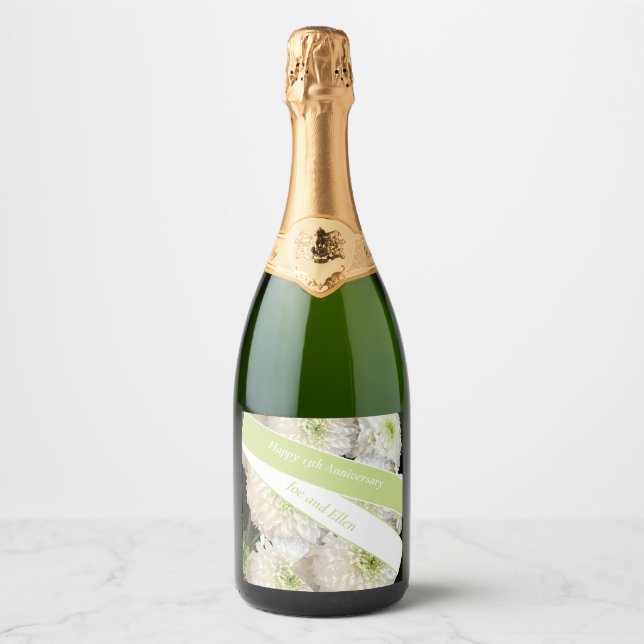 Editable 13th Wedding Anniversary,   Sparkling Wine Label (Front)