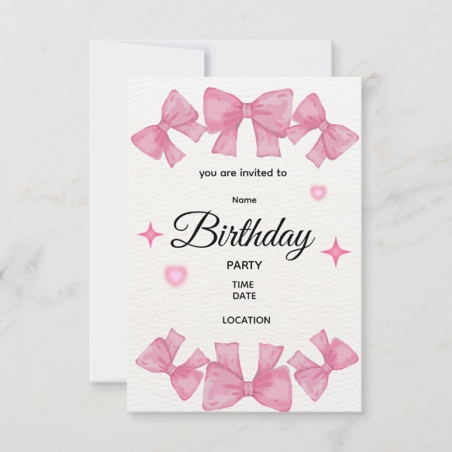 Editable 1st Birthday Invitation | Custom Name (Front)
