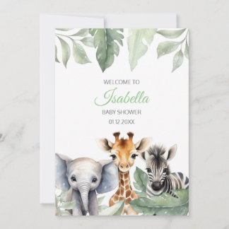 Editable A Little Wild One Baby Shower invite