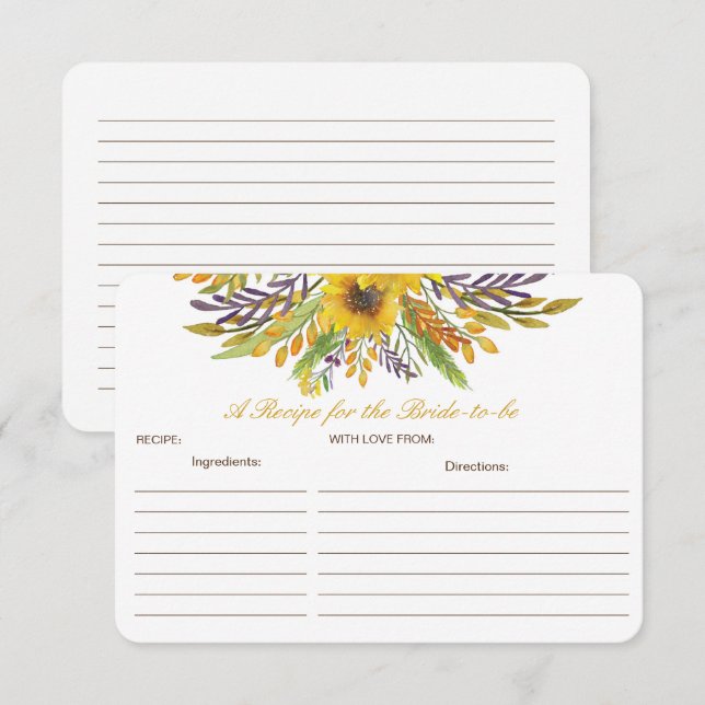Editable A Recipe for the Bride-to-be Card (Front/Back)
