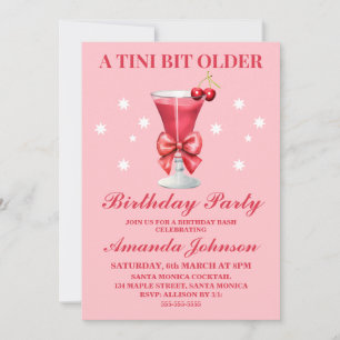 Editable A Tini Bit Older Martini Birthday Party Invitation