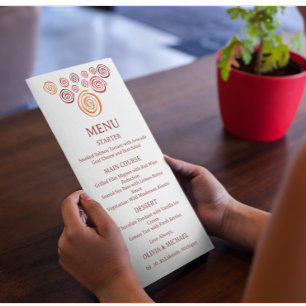 Editable Abstract African Shape Ethnic Wedding Menu