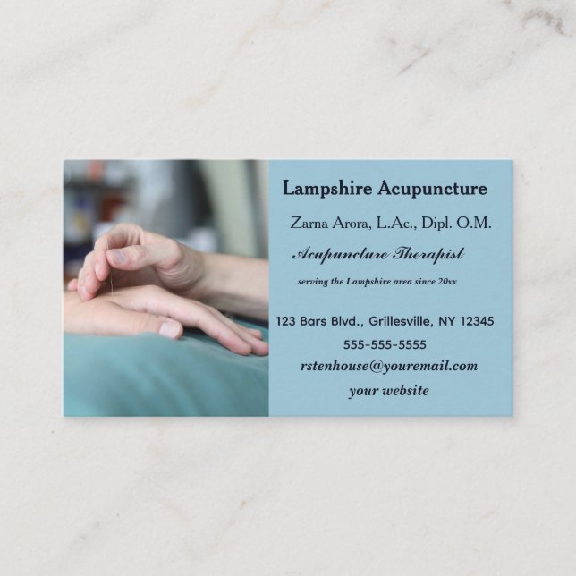 Editable Acupuncture Business Card (Front)