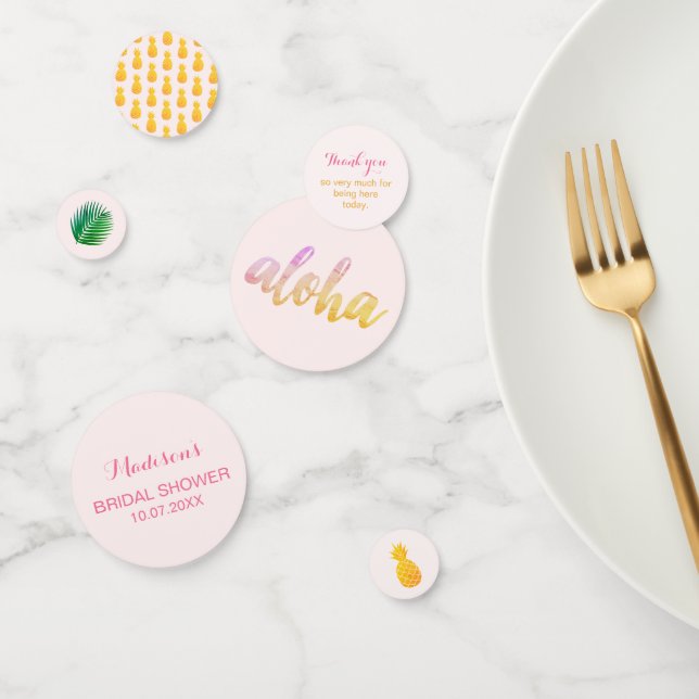 Editable Aloha Bridal Shower Table Confetti (Group)