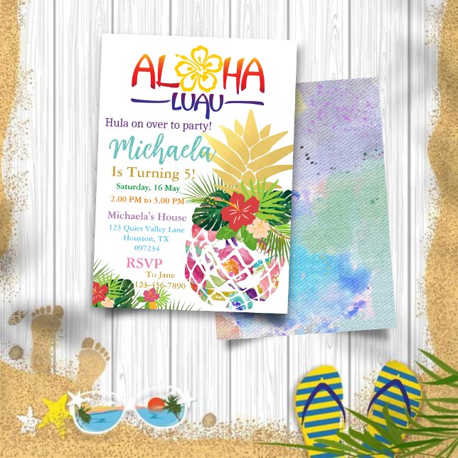 Editable Aloha Kids' Birthday Invitation (Creator Uploaded)