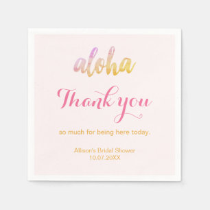Editable Aloha Tropical Bridal Shower Napkin