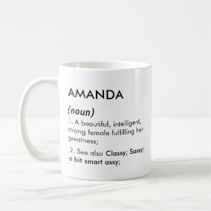 Editable Amanda name definition, custom name Coffee Mug