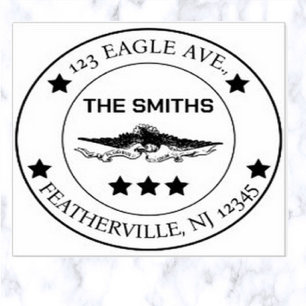 Editable American Eagle Patriotic Return Address Self-inking Stamp
