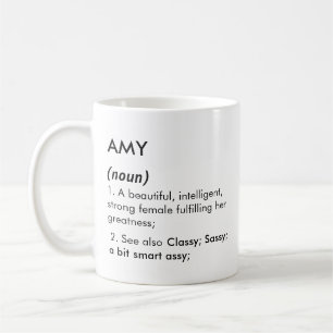 Editable Amy name definition, custom name Coffee Mug