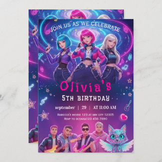 Editable Anime Birthday Invitation