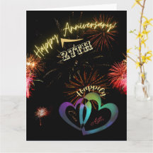 Editable - Anniversary Congratulation in Fireworks
