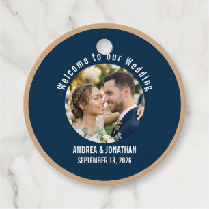 Editable Art Deco Wedding Invitation with Photo Favour Tags