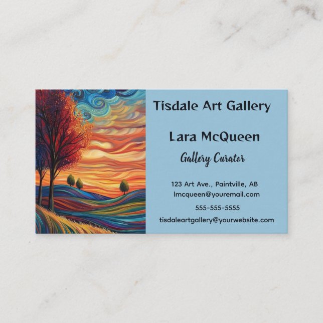 Editable Art Gallery Business Card (Front)