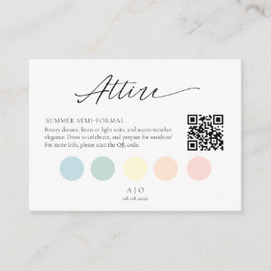 Editable Attire/Dress Code QR Color Palette Enclosure Card