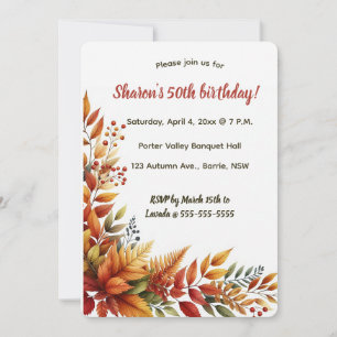 Editable Autumn Foliage Invitation
