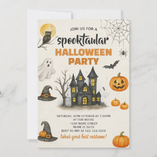 Editable Autumn Halloween Invite