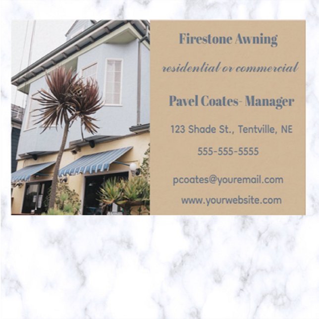 Editable Awning Business Card (Creator Uploaded)
