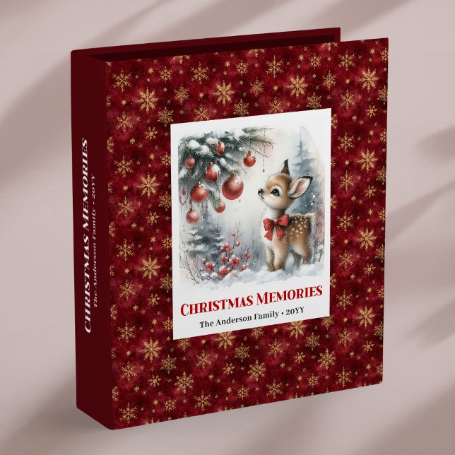 Editable Baby Deer Snowy Forest Custom Memory  Binder (Editable Baby Deer Snowy Forest Custom Memory Album

)