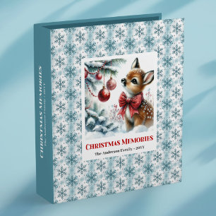 Editable baby fawn christmas scene kids memory binder