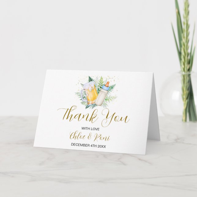 Editable Baby Shower Folded Thank You Card (Front)