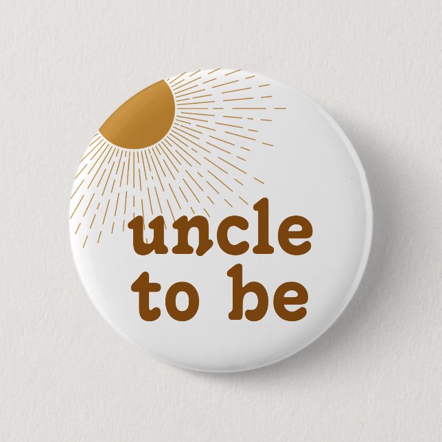 Editable Baby Shower Uncle To Be 2 Inch Round Button (Front)