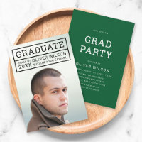 Editable Back Colour Modern Grid Photo Grad Party