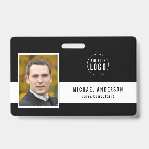 Editable Background Color Add Your Logo Photo Name Badge