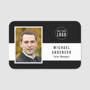 Editable Background Color Add Your Logo Photo Name Tag