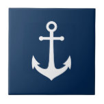 Editable Background Color White Anchor Tile<br><div class="desc">Nautical ceramic tile featuring a white anchor against a background color that is editable (click customize to change).
To add text text click the "Customize" button.
*Please note that the Zazzle Watermark that appears in the zoom preview will NOT appear on the final printed product.
© Rosewood and Citrus</div>