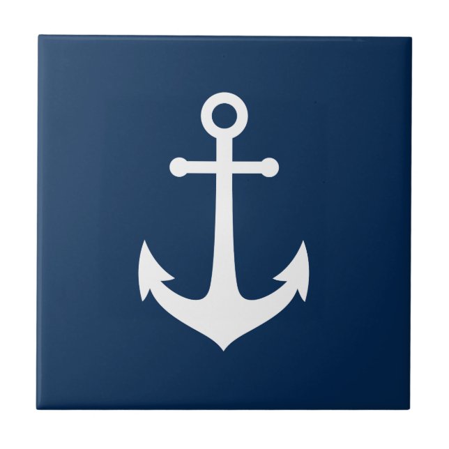 Editable Background Color White Anchor Tile (Front)