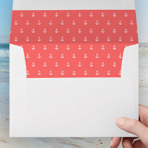 Editable Background Colour Anchor Pattern Envelope