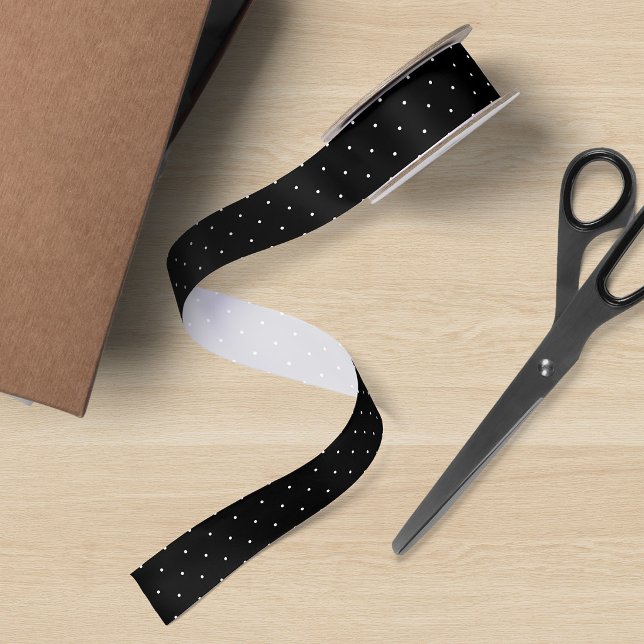 Editable Background Colour and White Polka Dot Satin Ribbon (Creator Uploaded)