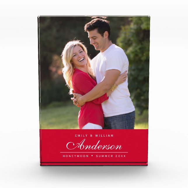 Editable Background Colour Family Name Photo Block (Front)