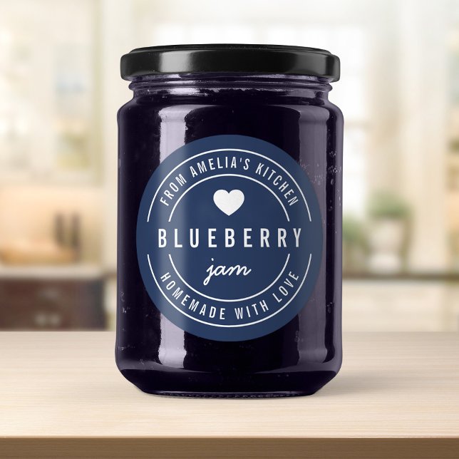 Editable Background Colour Homemade with Love Classic Round Sticker (Creator Uploaded)