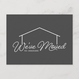 Editable Background Colour House We've Moved Postcard