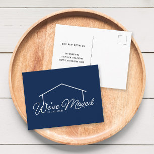 Editable Background Colour House We've Moved Postcard
