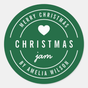 EDITABLE Background Colour Merry Christmas Jam  Classic Round Sticker