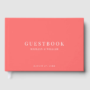 Editable Background Colour Modern Classic Wedding Guest Book