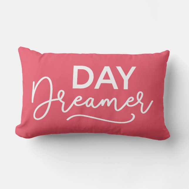 Editable Background Colour Modern Day Dreamer Lumbar Pillow (Front)