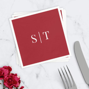 Editable Background Colour Wedding Monogram Napkin