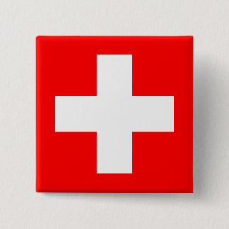 Editable Background, The Flag of Switzerland 2 Inch Square Button