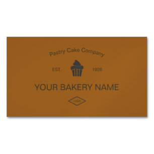 Editable Bakery Magnetic Business Card