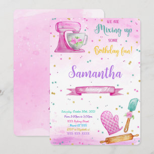 Editable Baking Birthday Invitation