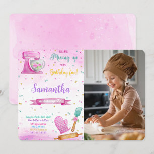 Editable Baking Birthday Photo Invitation