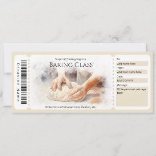 Editable  Baking Class Gift Certificate Template
