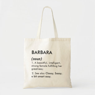 Editable Barbara name definition, custom name Tote Bag