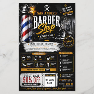 Editable Barber Shop flyer Marketing Design