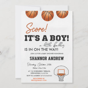 Editable Basketball Oh Boy Baby Shower  Invitation