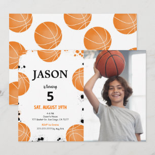 Editable Basketball Photo Invitation