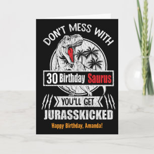 Editable Bday Saurus For Her Or Him Birthday Card
